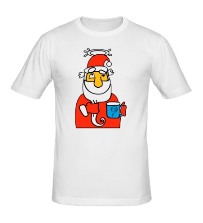 Мужская футболка «Дед Мороз с кружкой»