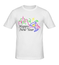Мужская футболка Кислотный Новый Год