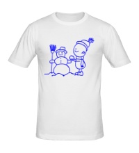 Мужская футболка Мальчик и снеговик
