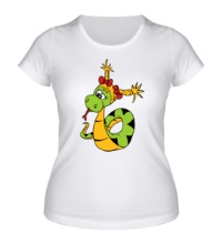 Женская футболка Змеюшка с косами