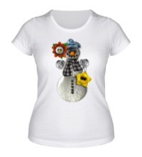 Женская футболка Пушистый снеговик
