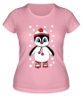 Женская футболка «Новогодний пингвин» - Фото 1