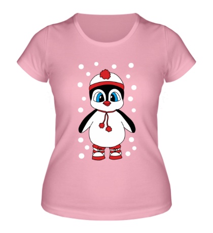 Женская футболка «Новогодний пингвин»