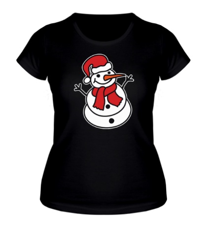 Женская футболка «Забавный снеговик»