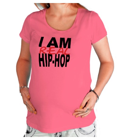 Футболка для беременной «I am real hip-hop»