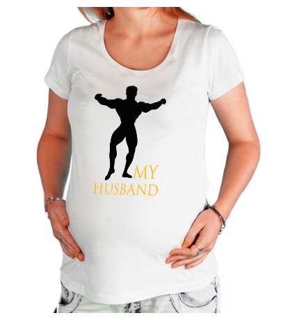 Футболка для беременной «My husband»