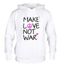 Толстовка с капюшоном Make love not war