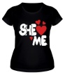 Женская футболка «Она любит меня, для него» - Фото 1