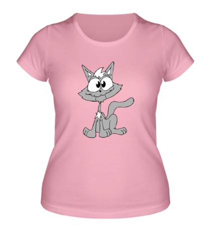 Женская футболка Серый котенок