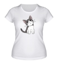 Женская футболка Глазастый кот