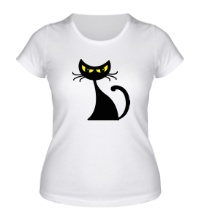 Женская футболка Угрюмая кошка