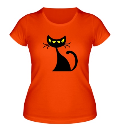 Женская футболка «Угрюмая кошка»