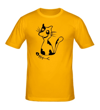 Мужская футболка Кошка с рыбкой