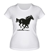 Женская футболка Быстрая лошадь