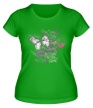 Женская футболка «Бабочка и цветы» - Фото 1