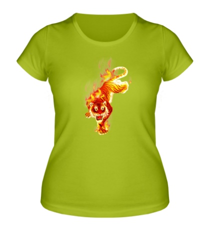 Женская футболка Огненный тигр