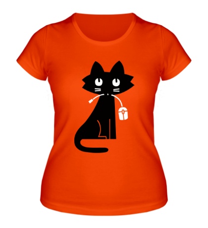 Женская футболка «Кошка с мышкой»