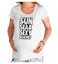 Футболка для беременной Sun Sea & Sexy Beaches