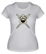 Женская футболка «Череп с мечами светится» - Фото 1