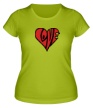 Женская футболка «Love сердце» - Фото 1