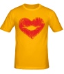 Мужская футболка «Поцелуй губы в виде сердца» - Фото 1
