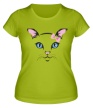 Женская футболка «Кошка с бантиком» - Фото 1