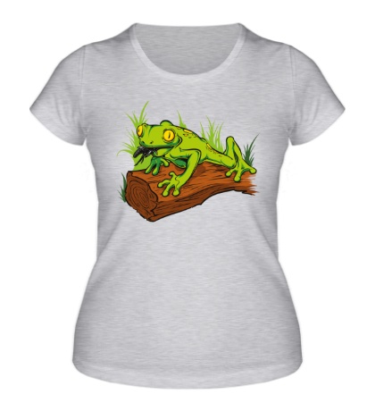 Женская футболка «Лягушка на бревне»