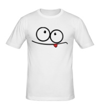 Мужская футболка Смайл рожица показывает язык