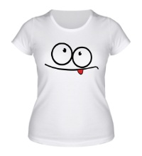 Женская футболка Смайл рожица показывает язык