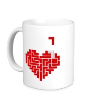 Керамическая кружка Heart tetris сердце тетрис