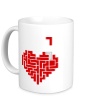 Керамическая кружка «Heart tetris сердце тетрис» - Фото 1