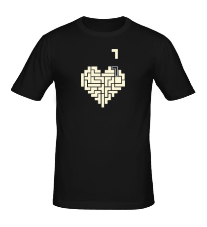 Мужская футболка «Heart tetris сердце тетрис светится»