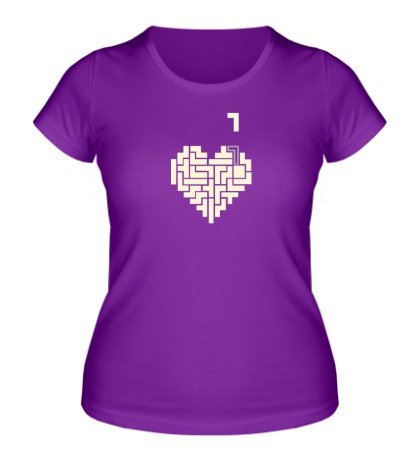Женская футболка Heart tetris сердце тетрис светится