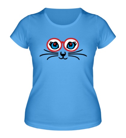 Женская футболка Кошка в очках