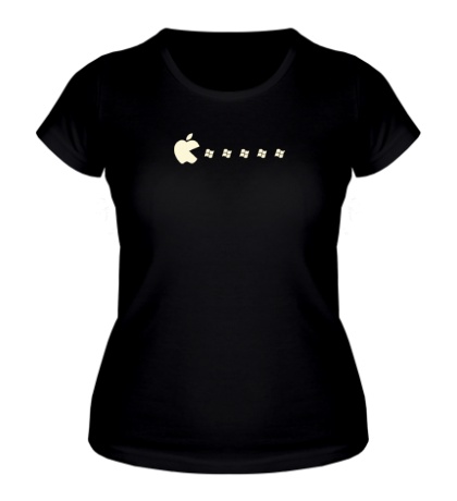 Женская футболка Apple pacman glow