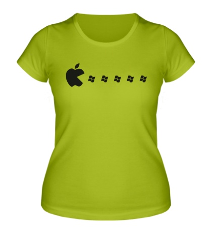 Женская футболка «Apple pacman»