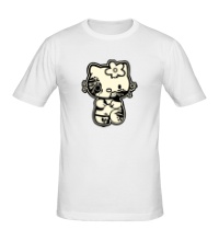 Мужская футболка Kitty zombie glow