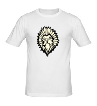 Мужская футболка Светящийся лев-вождь