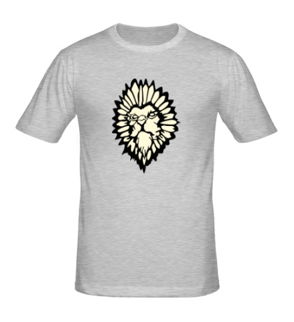 Мужская футболка «Светящийся лев-вождь»