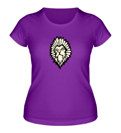 Женская футболка Светящийся лев-вождь