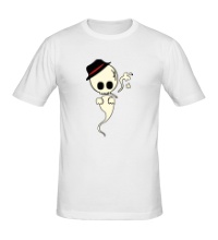 Мужская футболка Привидение с сигаретой светится