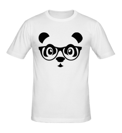 Мужская футболка «Мордашка панды в очках»