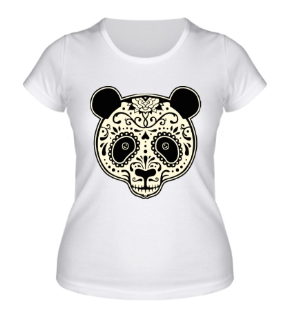 Женская футболка «Расписная панда, свет»