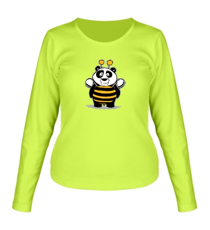 Женский лонгслив «Панда в костюме пчелки»