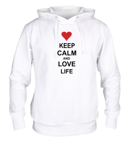 Толстовка с капюшоном Keep calm and love life