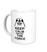 Керамическая кружка Keep calm and use the force