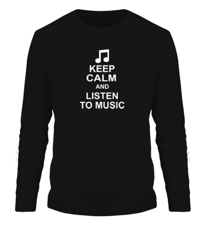 Мужской лонгслив Keep calm and listen to music