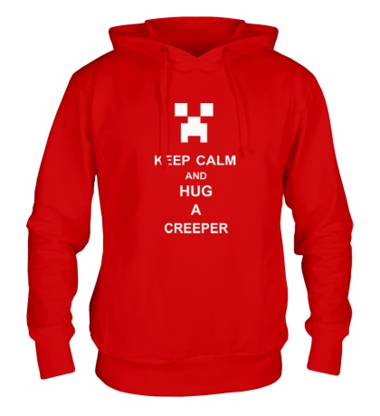 Толстовка с капюшоном Keep calm and hug a creeper