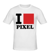 Мужская футболка I love pixel, я люблю пиксили