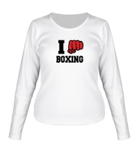 Женский лонгслив I love boxing